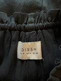 DISSH 100% LINEN BLACK TIERED MAXI SKIRT SIZE 8