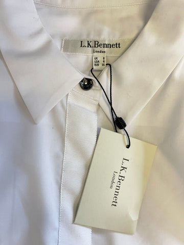 BRAND NEW WITH TAGS LK BENNET PHO WHITE LONG SLEEVE SHIRT  SIZE 8