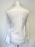 GANT WHITE HIGH COLLARED DOUBLE CUFF LONG SLEEVED FITTED SHIRT SIZE 8