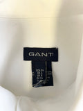 GANT WHITE HIGH COLLARED DOUBLE CUFF LONG SLEEVED FITTED SHIRT SIZE 8
