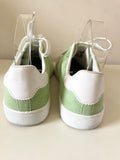 STRADIVARIUS MINT GREEN SUEDE LACE UP TRAINERS SIZE 5/38