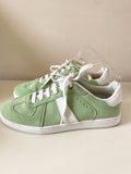 STRADIVARIUS MINT GREEN SUEDE LACE UP TRAINERS SIZE 5/38