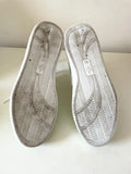 STRADIVARIUS MINT GREEN SUEDE LACE UP TRAINERS SIZE 5/38