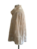 JOSEPH RIBKOFF CREAM HIGH NECK 3/4 FLARED SLEEVE UNLINED JACKET SIZE 22