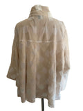 JOSEPH RIBKOFF CREAM HIGH NECK 3/4 FLARED SLEEVE UNLINED JACKET SIZE 22