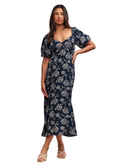 BRAND NEW NOBODY’S CHILD BLACK CALLIE MIDI FLORAL PRINT DRESS  SIZE 10