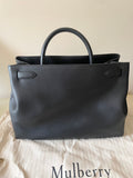 MULBERRY ISLINGTON BLACK SILKY CALF LEATHER TOTE/SHOULDER BAG