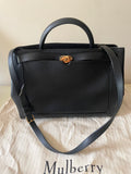 MULBERRY ISLINGTON BLACK SILKY CALF LEATHER TOTE/SHOULDER BAG