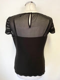 COAST BLACK PLEAT DETAIL SHORT SLEEVED TOP SIZE 12