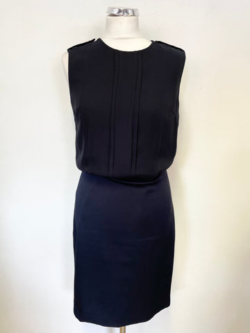 REISS ASTI NAVY BLUE SLEEVELESS PENCIL DRESS SIZE 10