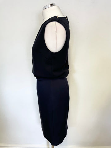 REISS ASTI NAVY BLUE SLEEVELESS PENCIL DRESS SIZE 10
