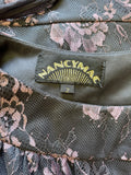NANCYMAC BROWN & PINK LACE CAP SLEEVED MIDI DRESS SIZE 2 UK 12