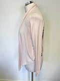 TED BAKER PINK WATERFALL FRONT & FLORAL SILK BACK LONG SLEEVE CARDIGAN SIZE 1 UK 8/10