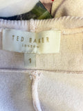 TED BAKER PINK WATERFALL FRONT & FLORAL SILK BACK LONG SLEEVE CARDIGAN SIZE 1 UK 8/10