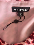 BRAND NEW WHISTLES PINK LEOPARD PRINT SCALLOPED COLLAR BLOUSE SIZE 10