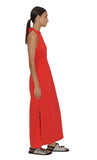 ME+EM RED LINEN MIX HALTER NECK MAXI DRESS  SIZE 8