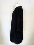 WHISTLES BLACK RELAXED FIT 3/4 SLEEVED SHIFT DRESS SIZE M