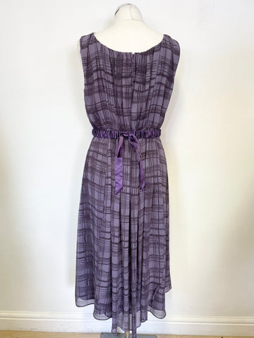 SIMPLY VERA BY VERA WANG PURPLE PRINT SLEEVELESS FIT & FLARE DRESS SIZE 10 UK 14
