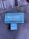 SIMPLY VERA BY VERA WANG PURPLE PRINT SLEEVELESS FIT & FLARE DRESS SIZE 10 UK 14