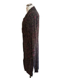 HOBBS BLACK, PINK & BEIGE PRINT LONG SLEEVED STRETCH JERSEY DRESS  SIZE 14