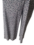 HOBBS NAVY,RED & WHITE DITSY FLORAL PRINT WIDE LEG JUMPSUIT SIZE 16