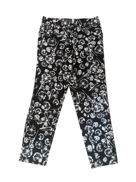 MINT VELVET BLACK WHITE FLORAL PRINT CAPRI PANTS  SIZE 10