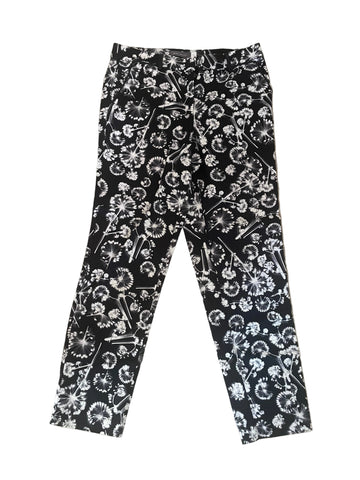 MINT VELVET BLACK WHITE FLORAL PRINT CAPRI PANTS  SIZE 10