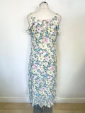 BRAND NEW MINT VELVET GEMMA MULTI COLOURED FLORAL PRINT MIDI DRESS SIZE 14
