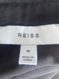REISS AVA BLACK RELAXED FIT LONG OVER SHIRT SIZE M