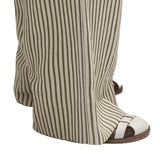 BRAND NEW ME+EM CREAM & KHAKI STRIPE WIDE LEG TROUSERS SIZE 8