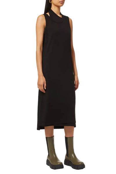 FRANKIE SHOP BLACK JERSEY DOUBLE LAYERED TANK DRESS  SIZE S