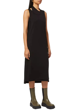FRANKIE SHOP BLACK JERSEY DOUBLE LAYERED TANK DRESS  SIZE S
