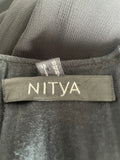 NITYA BLACK SLEEVELESS LAYERED MIDI SHEATH DRESS SIZE 10