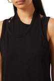 FRANKIE SHOP BLACK JERSEY DOUBLE LAYERED TANK DRESS  SIZE S