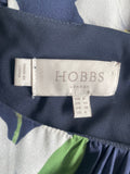 HOBBS 100% SILK NAVY FLORAL PRINT SHORT SLEEVE PENCIL DRESS SIZE 8