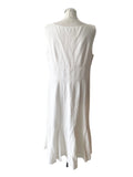 JAEGER WHITE LINEN SLEEVELESS FIT & FLARE MIDI DRESS SIZE 18