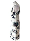 BRAND NEW PER UNA IVORY FLORAL PRINT SLEEVELESS PENCIL DRESS SIZE 14