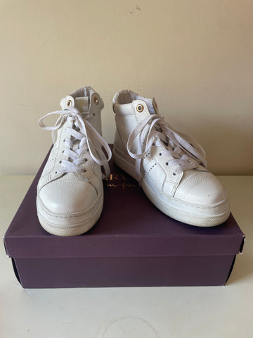 CARVELA CASH WHITE LEATHER HIGH TOP SNEAKERS SIZE 4/37