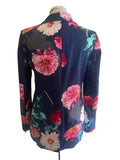 BANANA REPUBLIC DARK BLUE FLORAL PRINT COTTON JACKET SIZE 6 UK 10