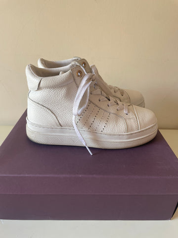 CARVELA CASH WHITE LEATHER HIGH TOP SNEAKERS SIZE 4/37
