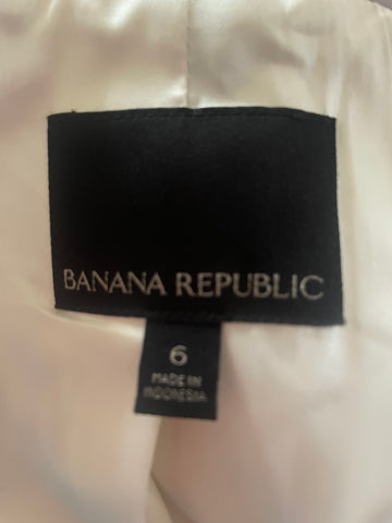 BANANA REPUBLIC DARK BLUE FLORAL PRINT COTTON JACKET SIZE 6 UK 10