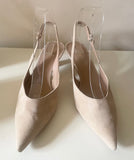 LK BENNETT BEIGE SUEDE SLINGBACK HEEL SANDALS SIZE 4/37