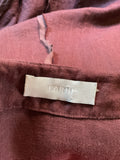 NICOLE FARHI PLUM 100% LINEN & SILK SEAM TRIM A-LINE DRESS SIZE 14