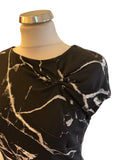 BRAND NEW PHASE EIGHT BLACK & IVORY MARBLE PRINT PENCIL DRESS  SIZE 12