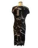 BRAND NEW PHASE EIGHT BLACK & IVORY MARBLE PRINT PENCIL DRESS  SIZE 12