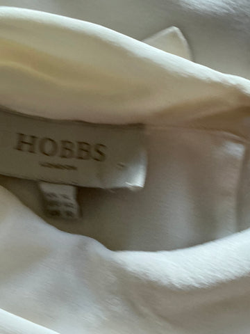 HOBBS 100% SILK WHITE ROLL NECK SLEEVELESS TOP SIZE 14