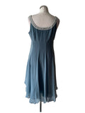 MONSOON POWDER BLUE PEARL BEAD TRIMMED FIT & FLARE DRESS  SIZE 12