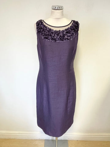JACQUES VERT PURPLE PENCIL DRESS & MATCHING JACKET SUIT SIZE 12