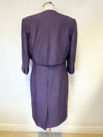 JACQUES VERT PURPLE PENCIL DRESS & MATCHING JACKET SUIT SIZE 12