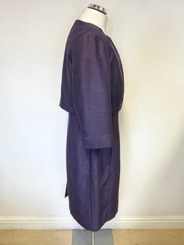 JACQUES VERT PURPLE PENCIL DRESS & MATCHING JACKET SUIT SIZE 12